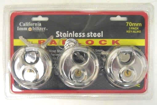 3 Pack Disk Locks 70 mm
