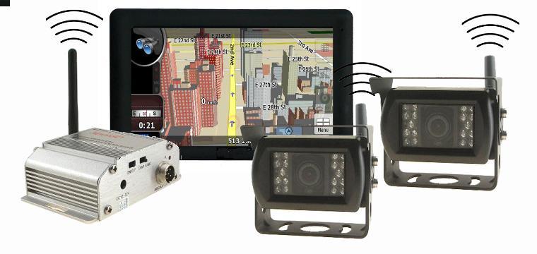 GPS Navigation System With 2 Wireless Cameras