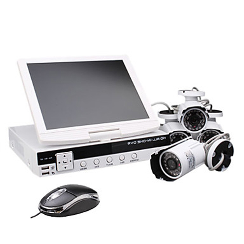4 Channel HD H.264 DVR Kit 10.5 Inch Digital LCD Screen /4 Camer