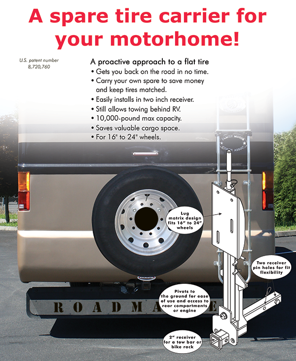 Roadmaster Spare Tire Carrier for Motorhomes