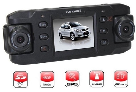 HD Car Camcorder Dual Lens GPS Car DVR with GPS and G-Sensor